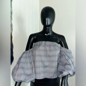 MISSGUIDED Off the Shoulder Puffer Sleeve Top